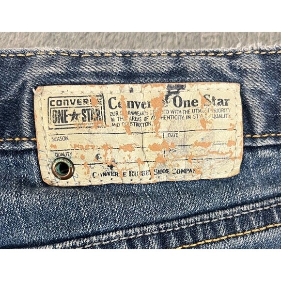 Converse One Star Jeans Women's Size 14 Mid-Rise Bootcut Stretch Blue Denim - Picture 12 of 13